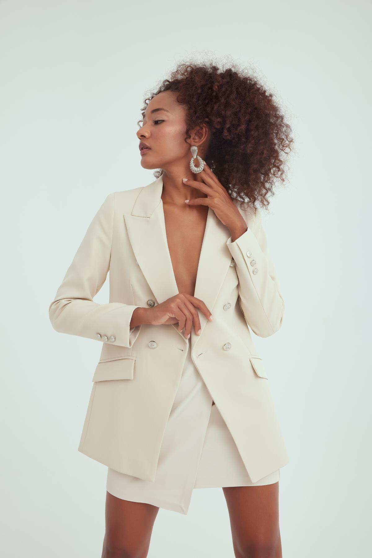 Düğmeli Blazer Ceket - TAŞ