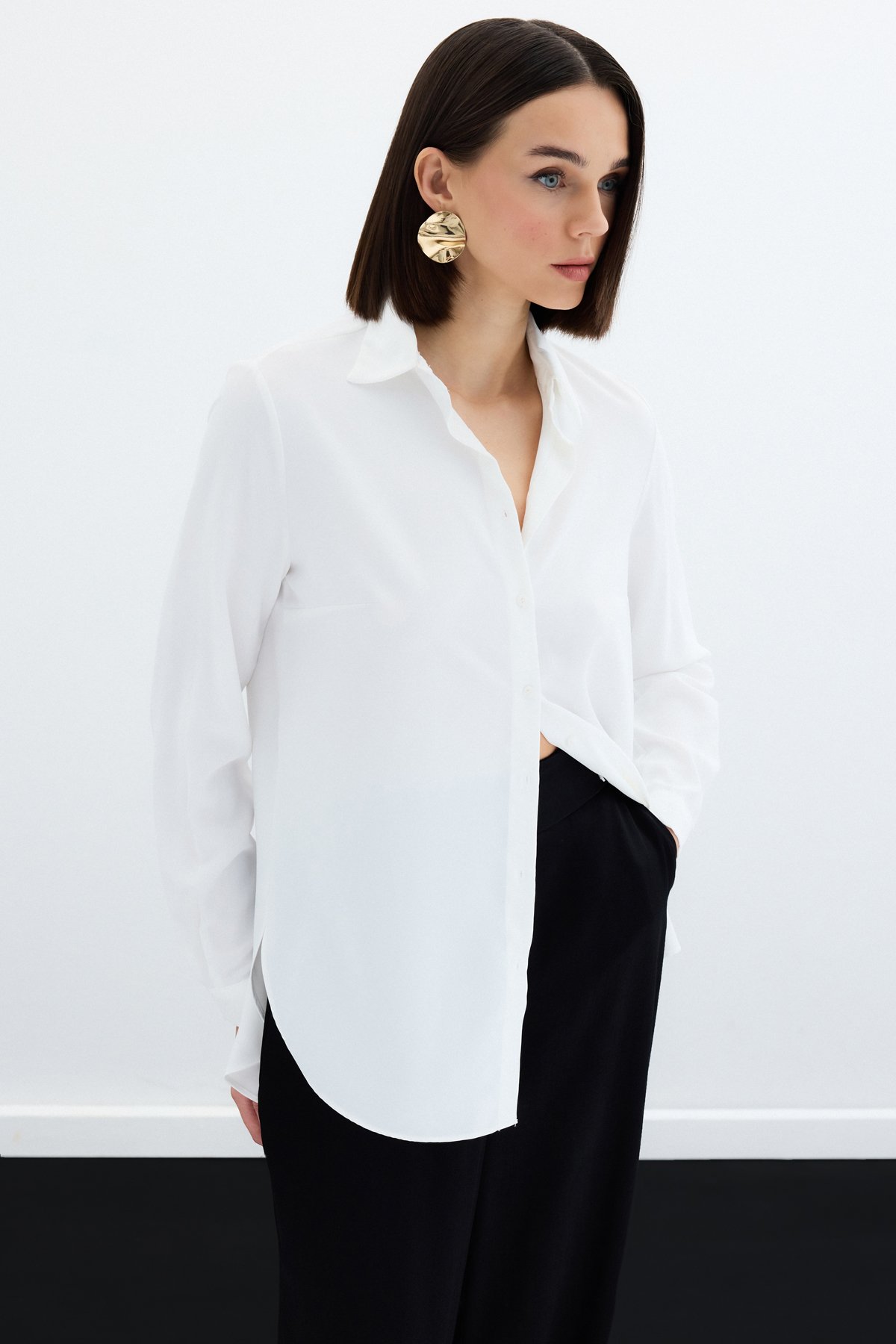 Düz Klasik Gömlek - EKRU