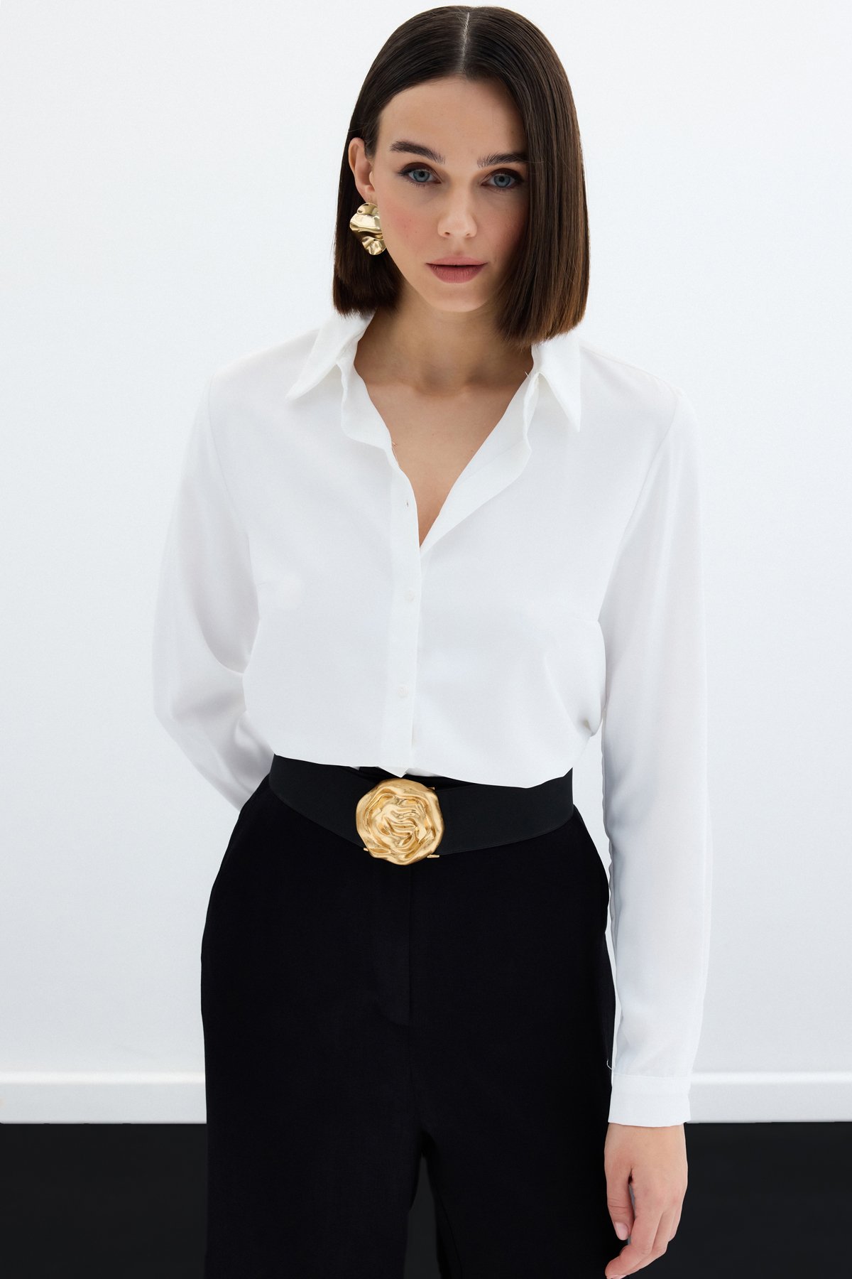 Düz Klasik Gömlek - EKRU