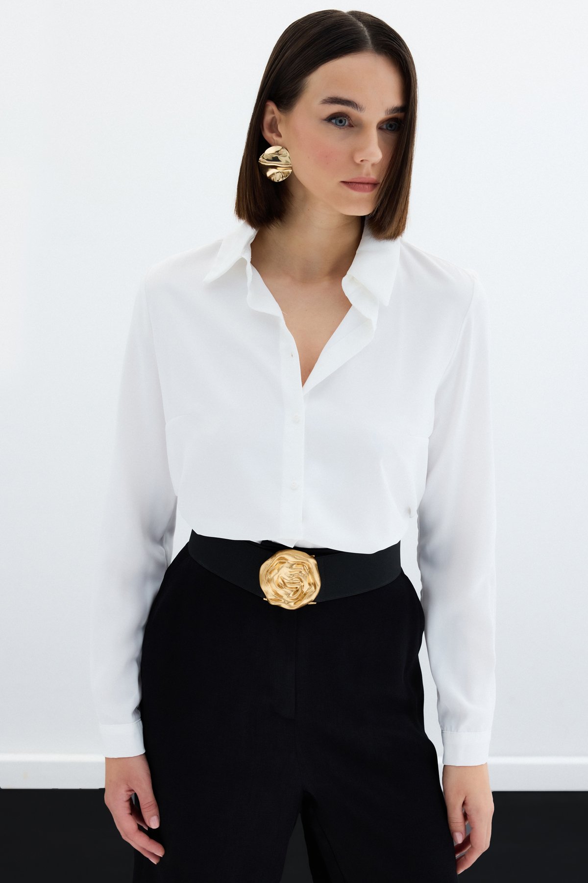 Düz Klasik Gömlek - EKRU