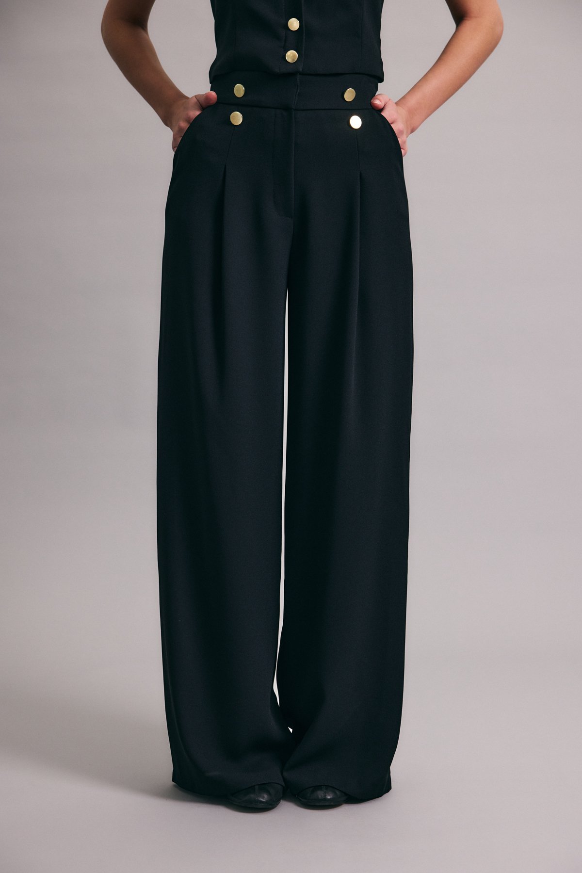 Eva Krep Pantolon - Siyah