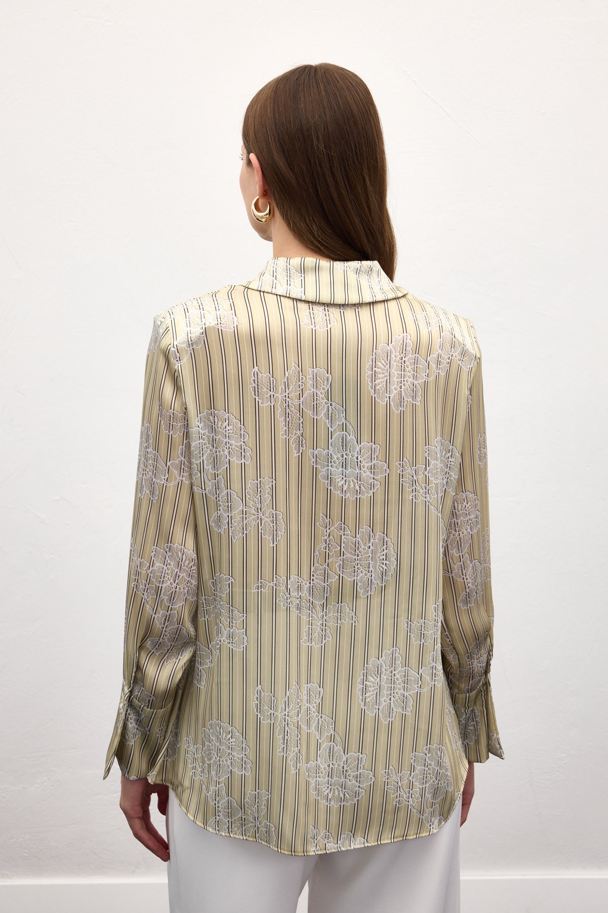 Geniş Manşetli Gömlek - Sarı