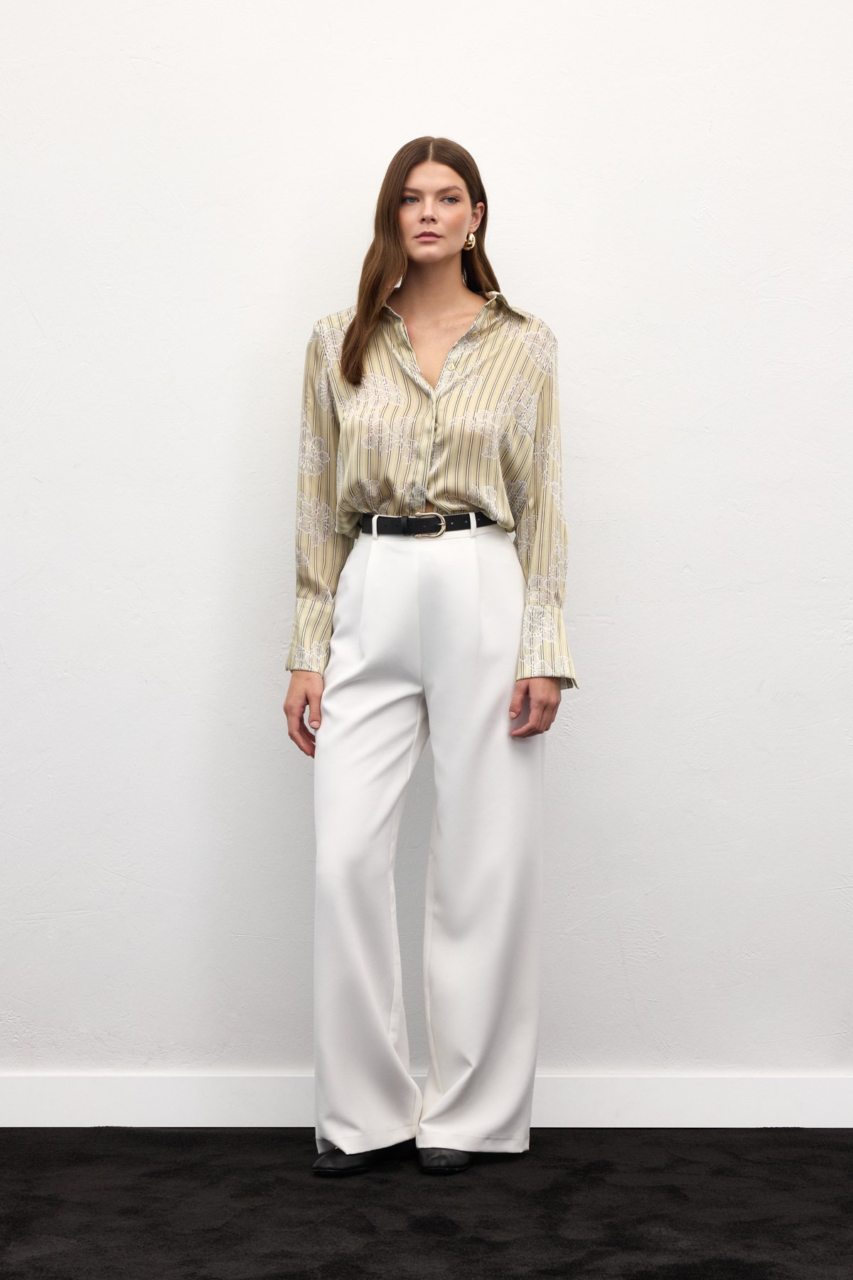 Geniş Manşetli Gömlek - Sarı