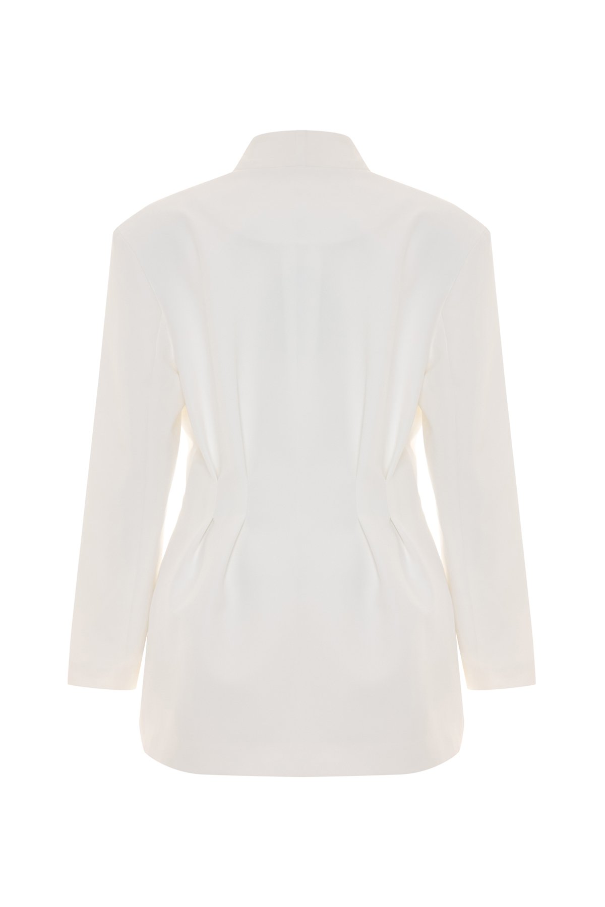 Gold Düğmeli Uzun Ceket - Ekru