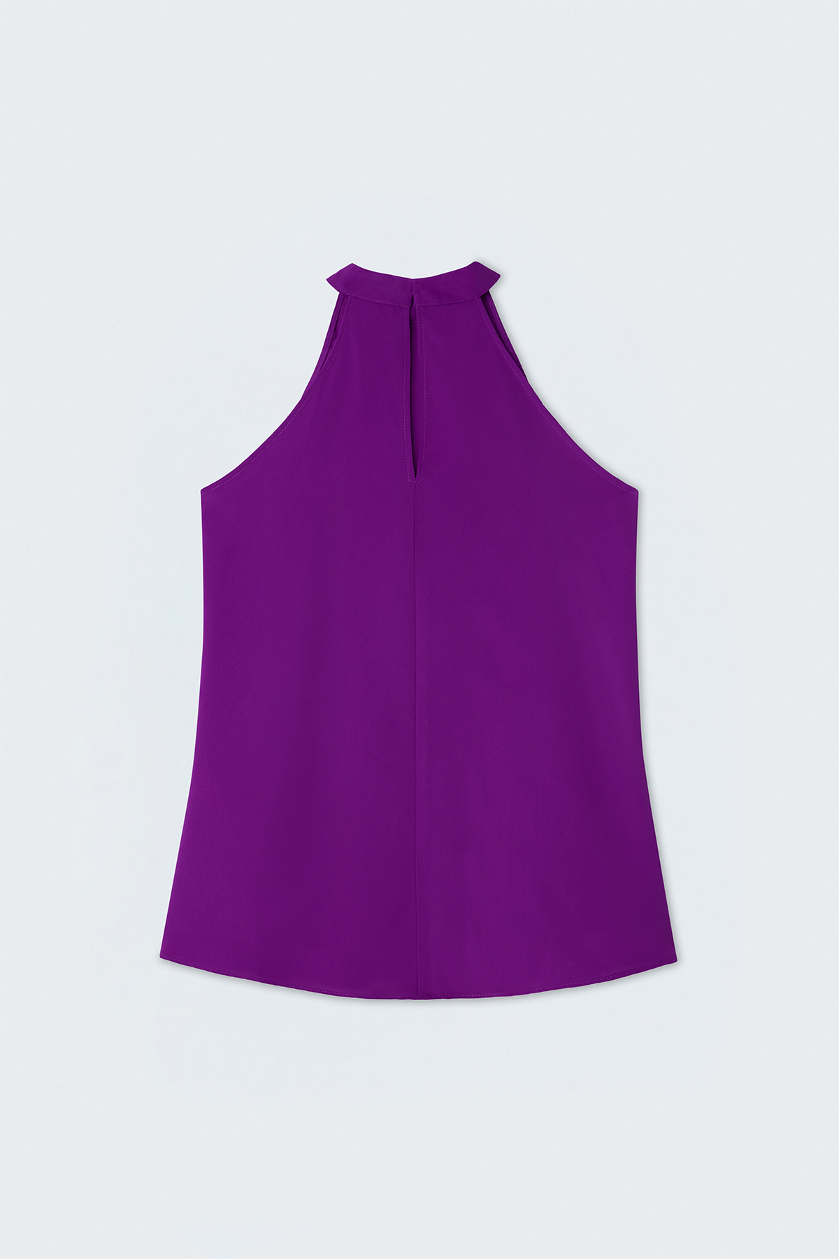 Halter Yaka Bluz - Mor