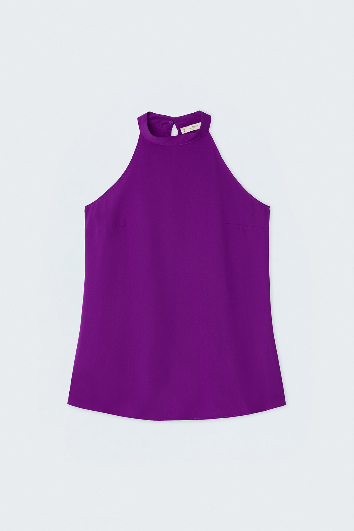 Halter Yaka Bluz - Mor