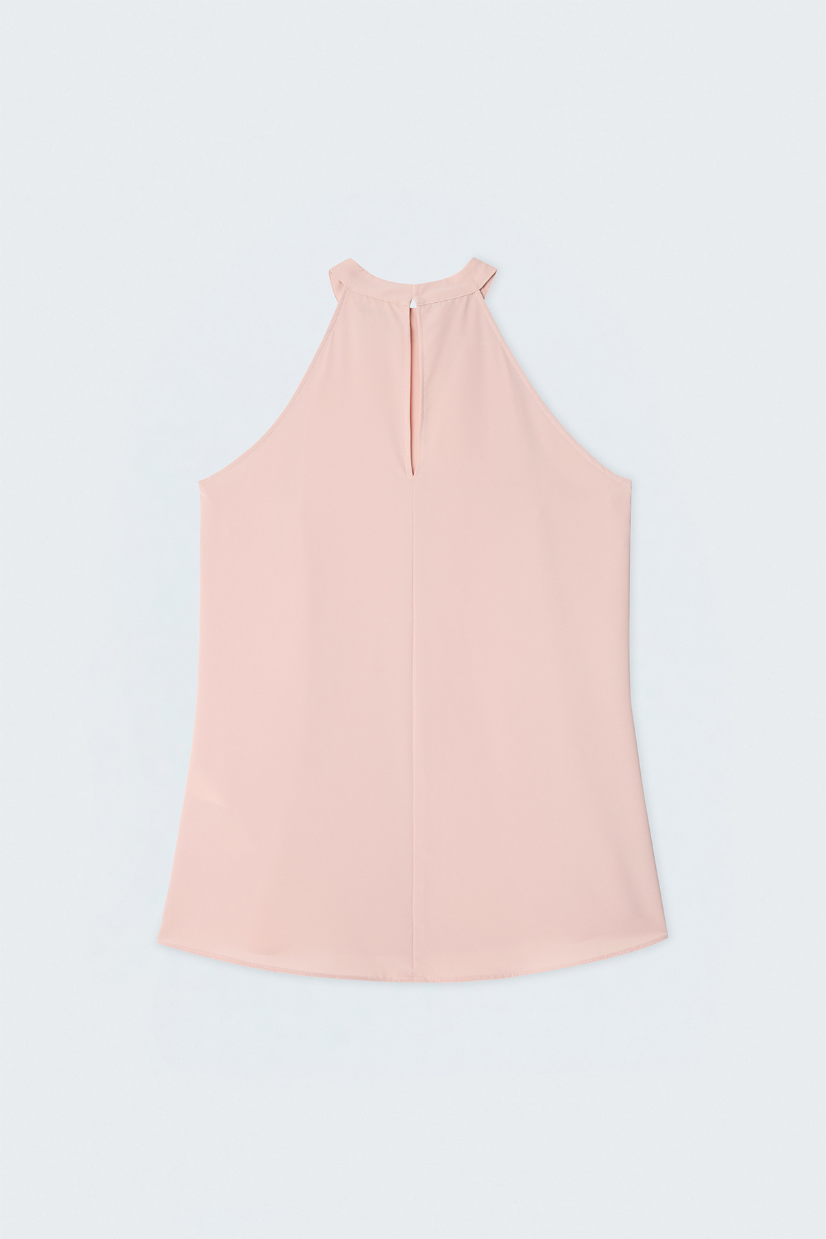 Halter Yaka Bluz - Pudra