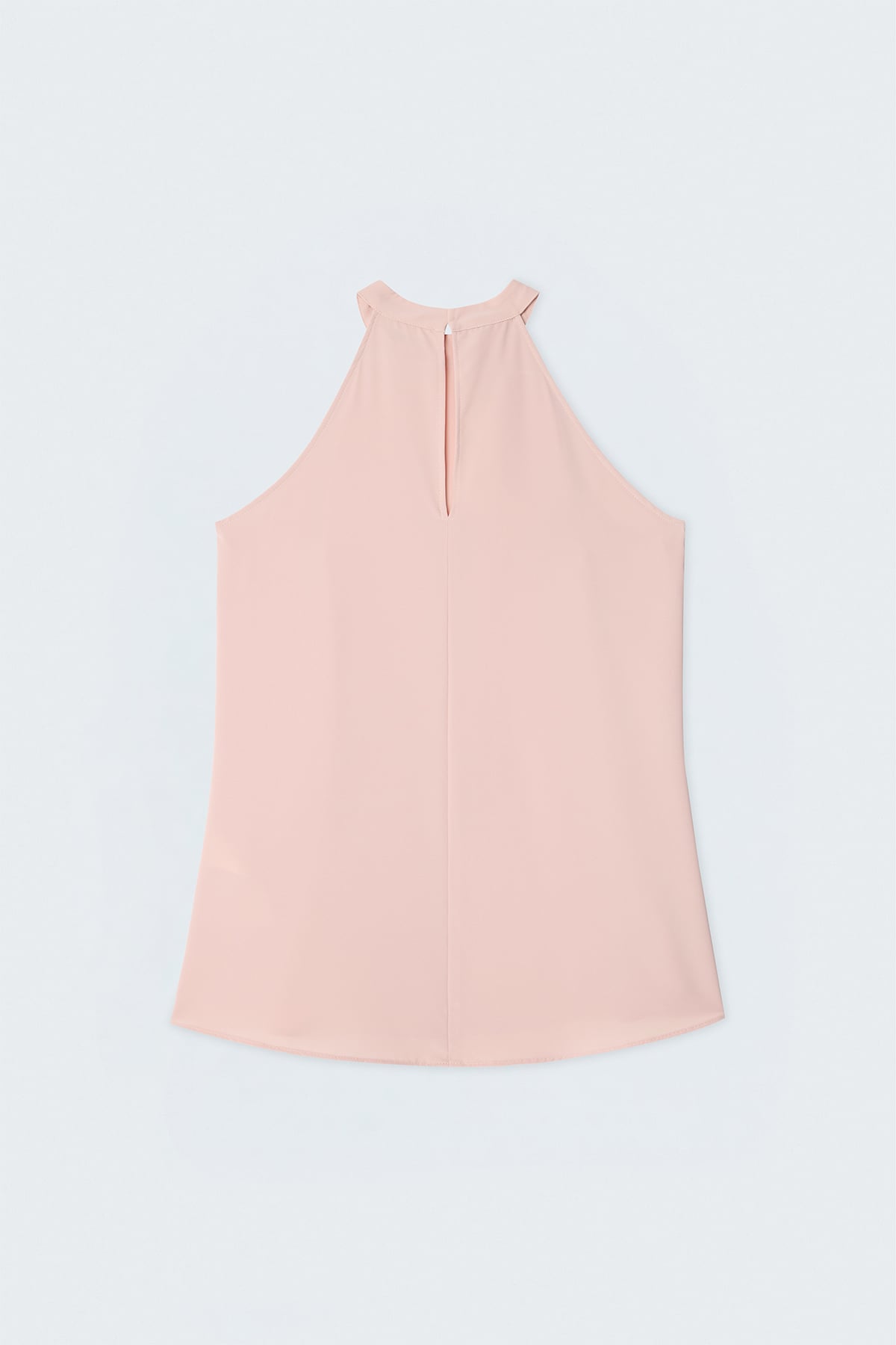 Halter Yaka Bluz - Pudra