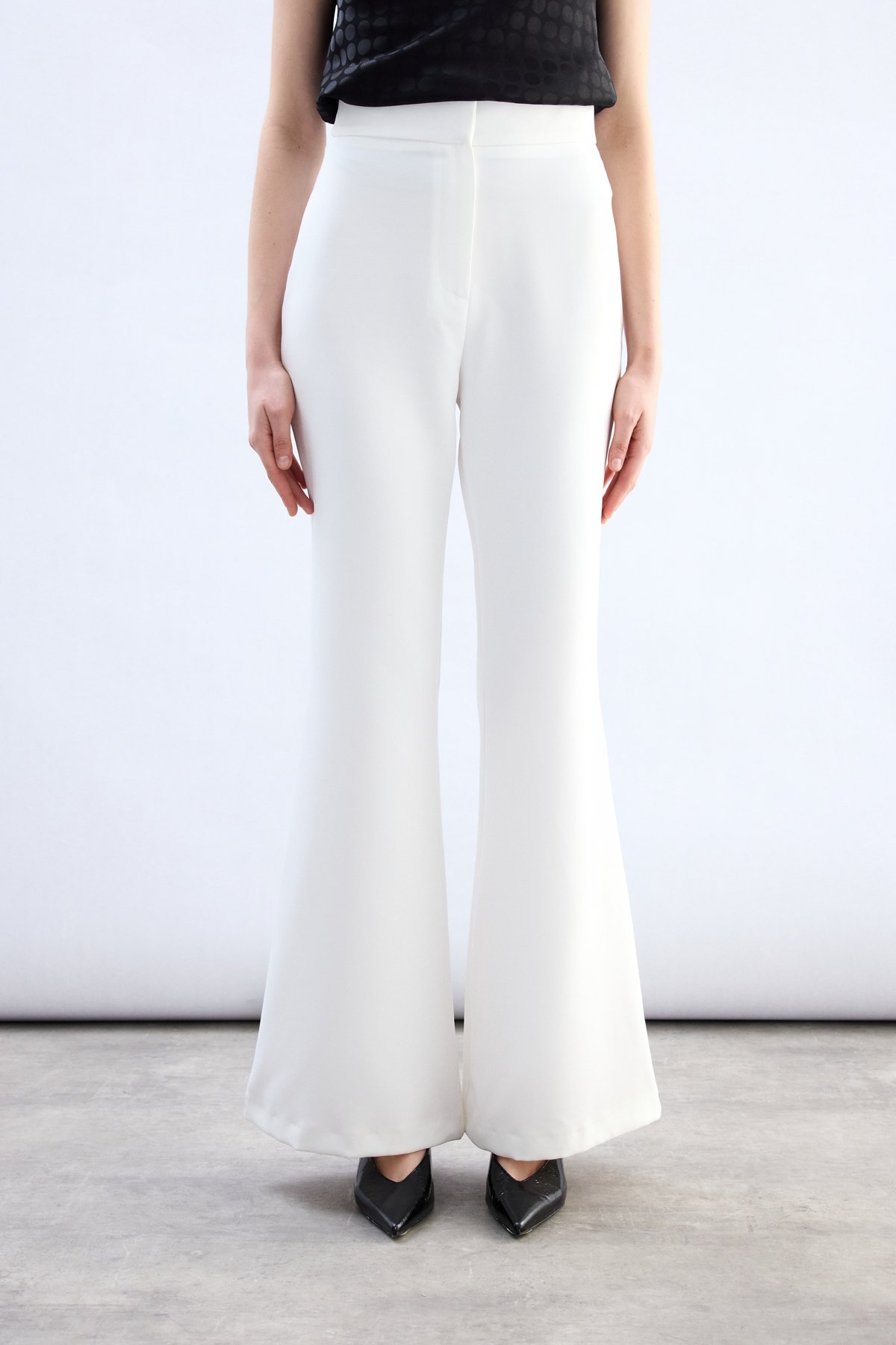 İspanyol Paça Pantolon - Ekru