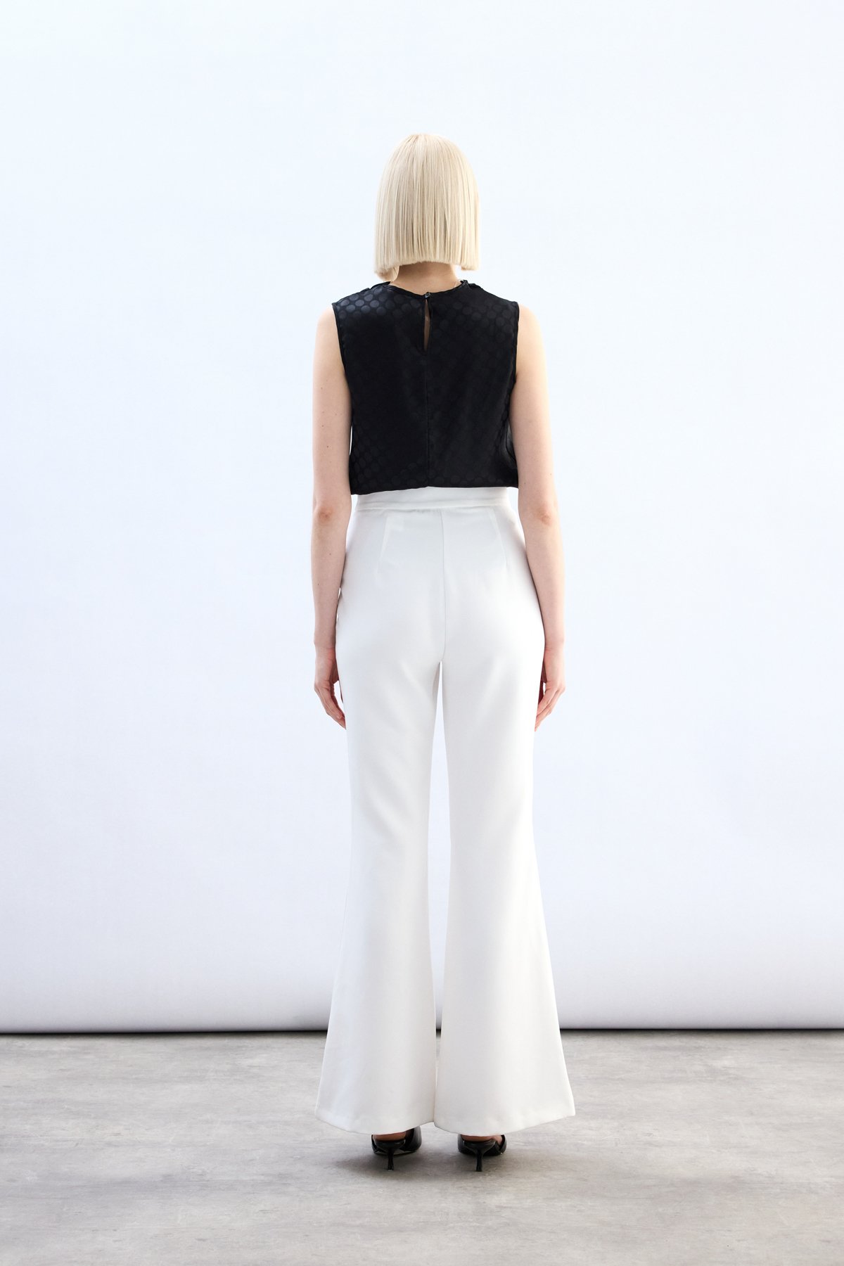 İspanyol Paça Pantolon - Ekru