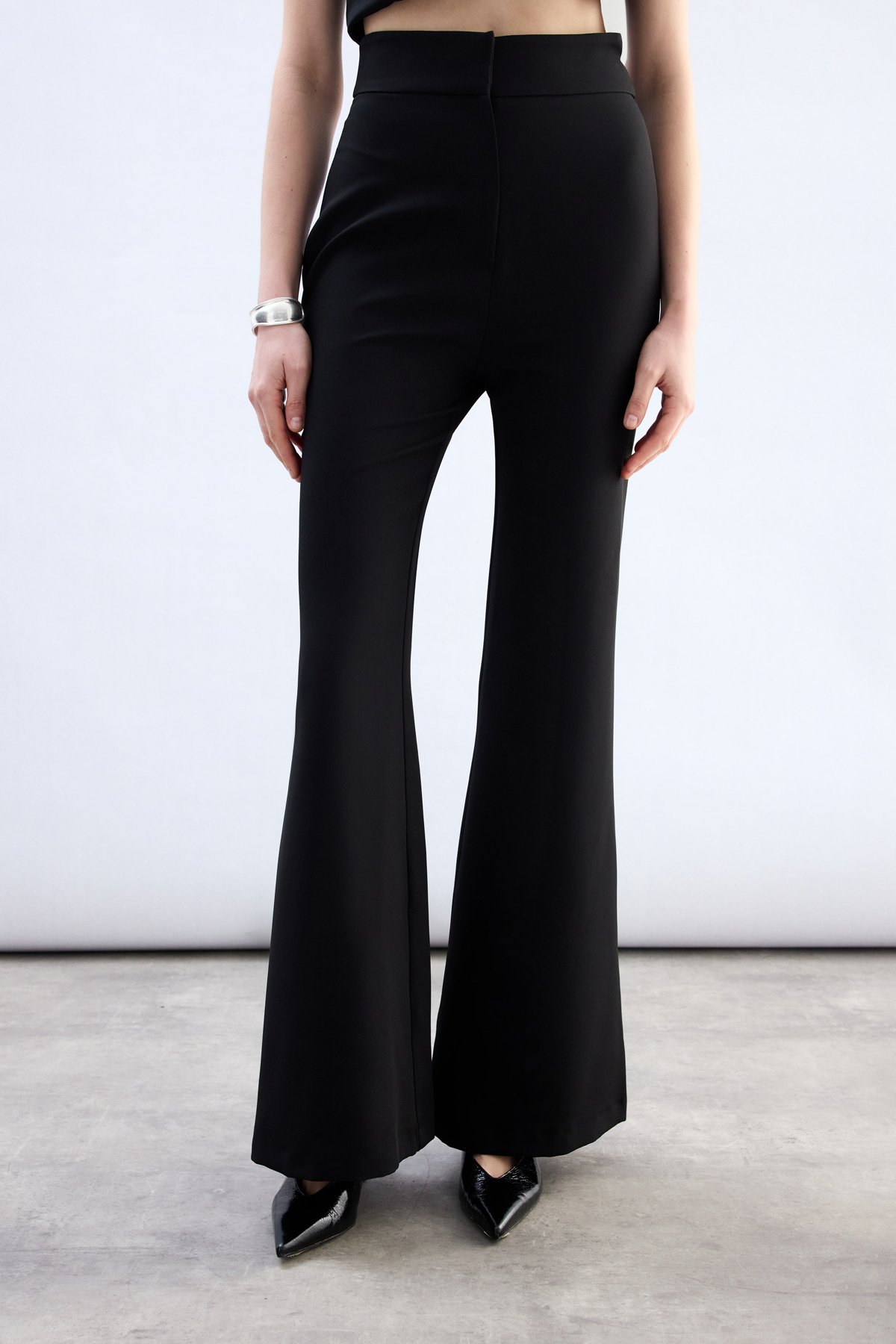 İspanyol Paça Pantolon - Siyah