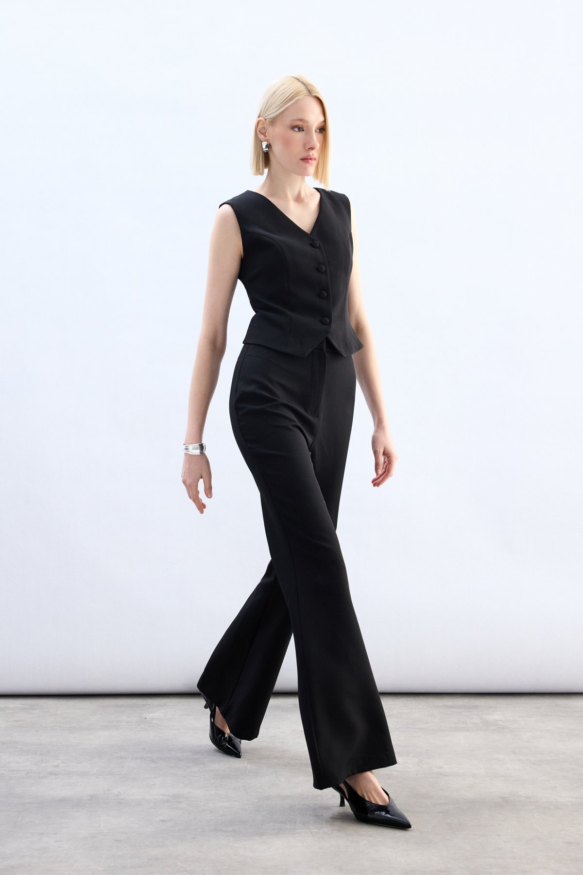 İspanyol Paça Pantolon - Siyah