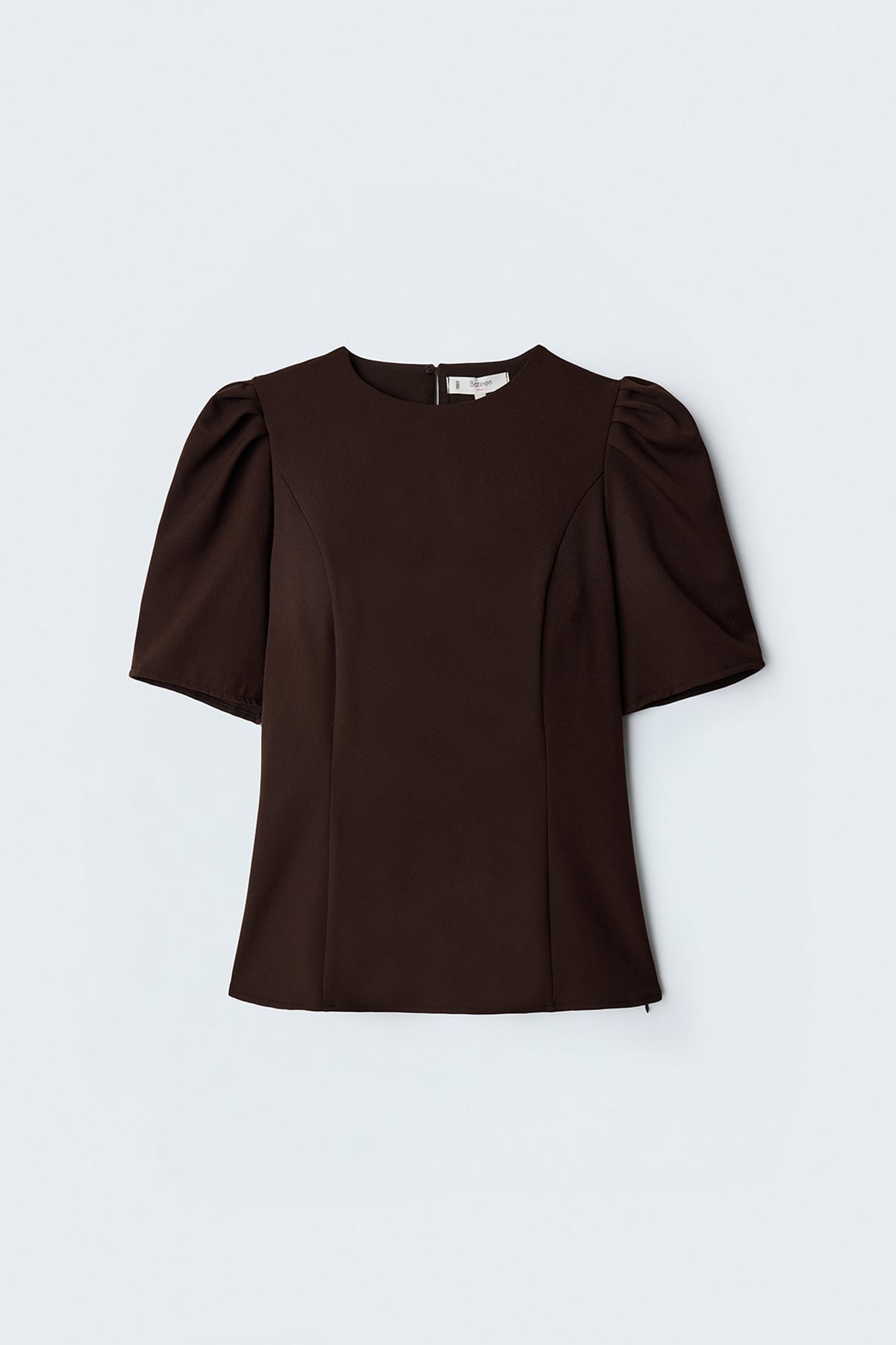 Kabarık Kollu Bluz - Kahve