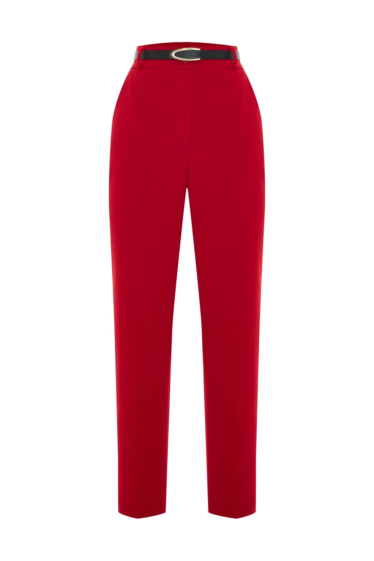 Kemerli Pantolon - Kırmızı