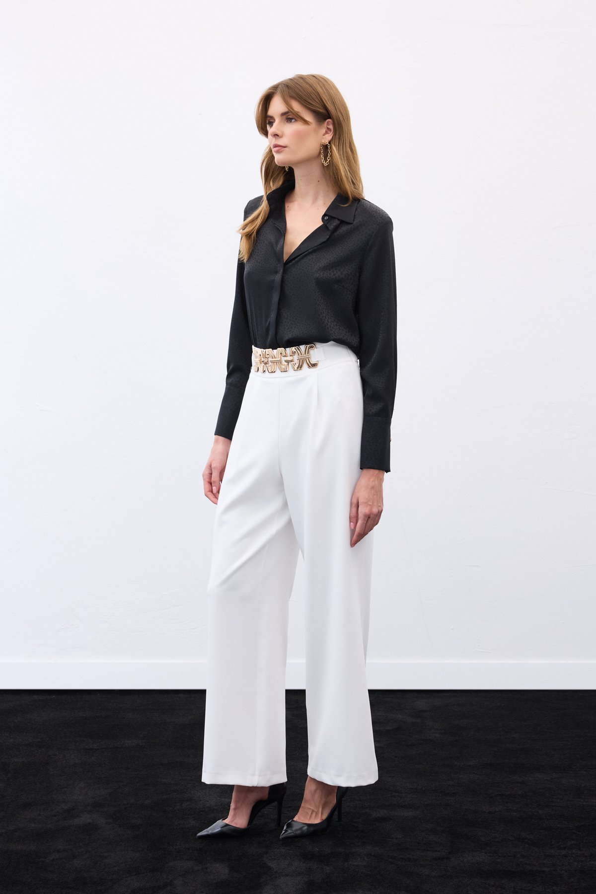 Kemerli Salaş Pantolon - Ekru