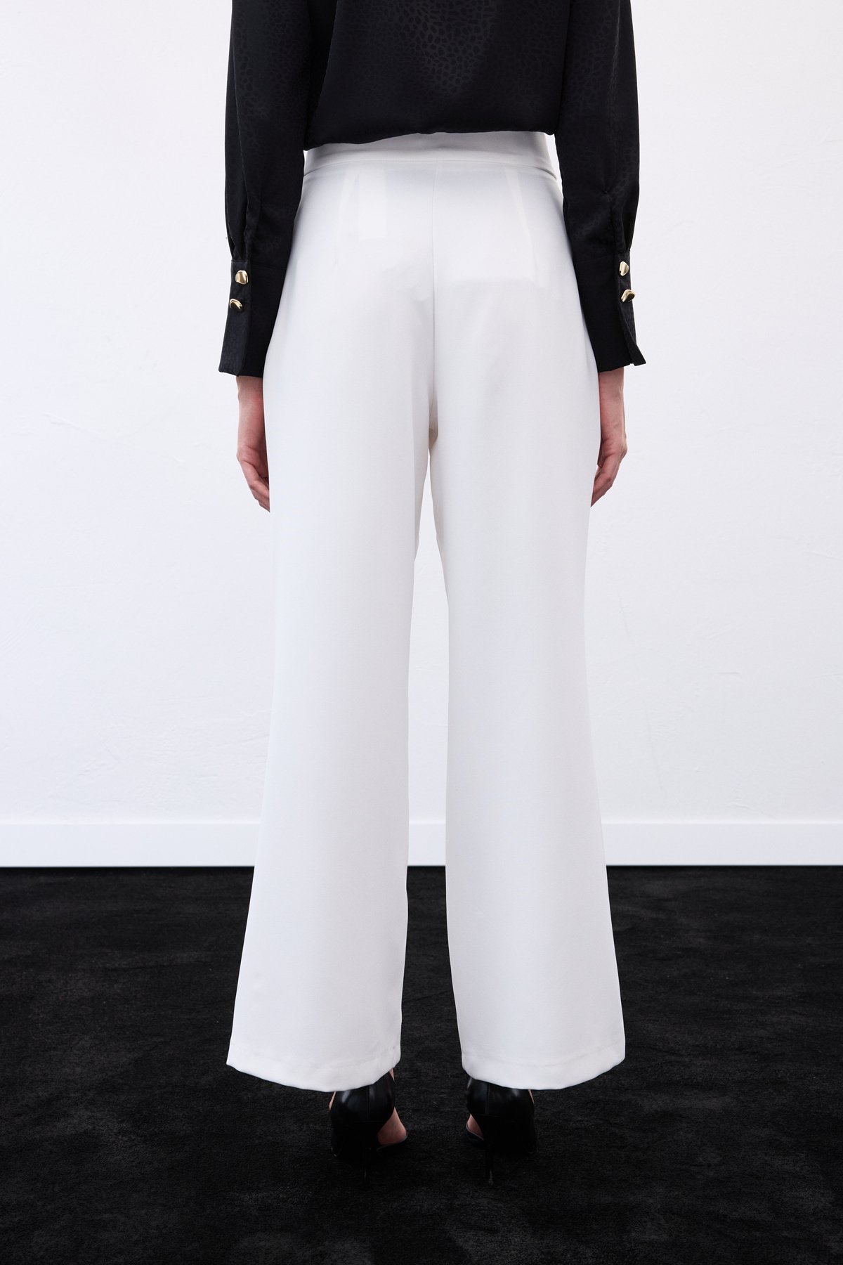 Kemerli Salaş Pantolon - Ekru