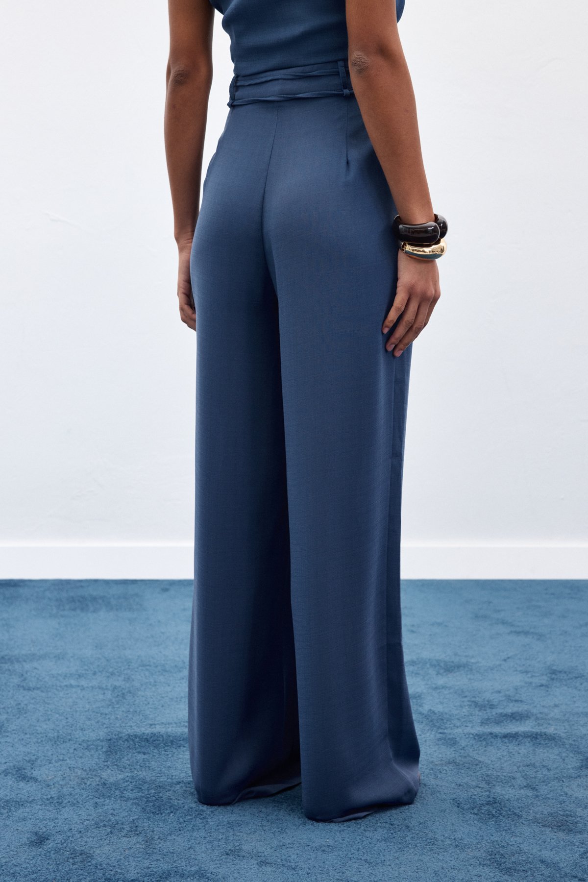 Kemerli Salaş Pantolon - İndigo