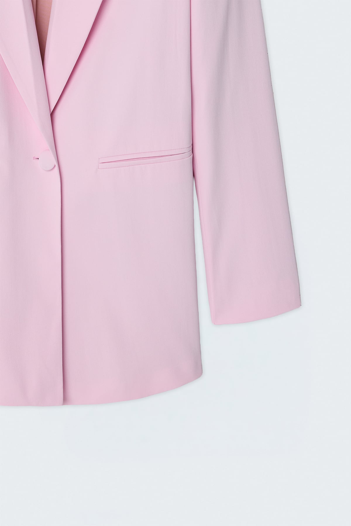 Keten Görünümlü Ceket - Pembe
