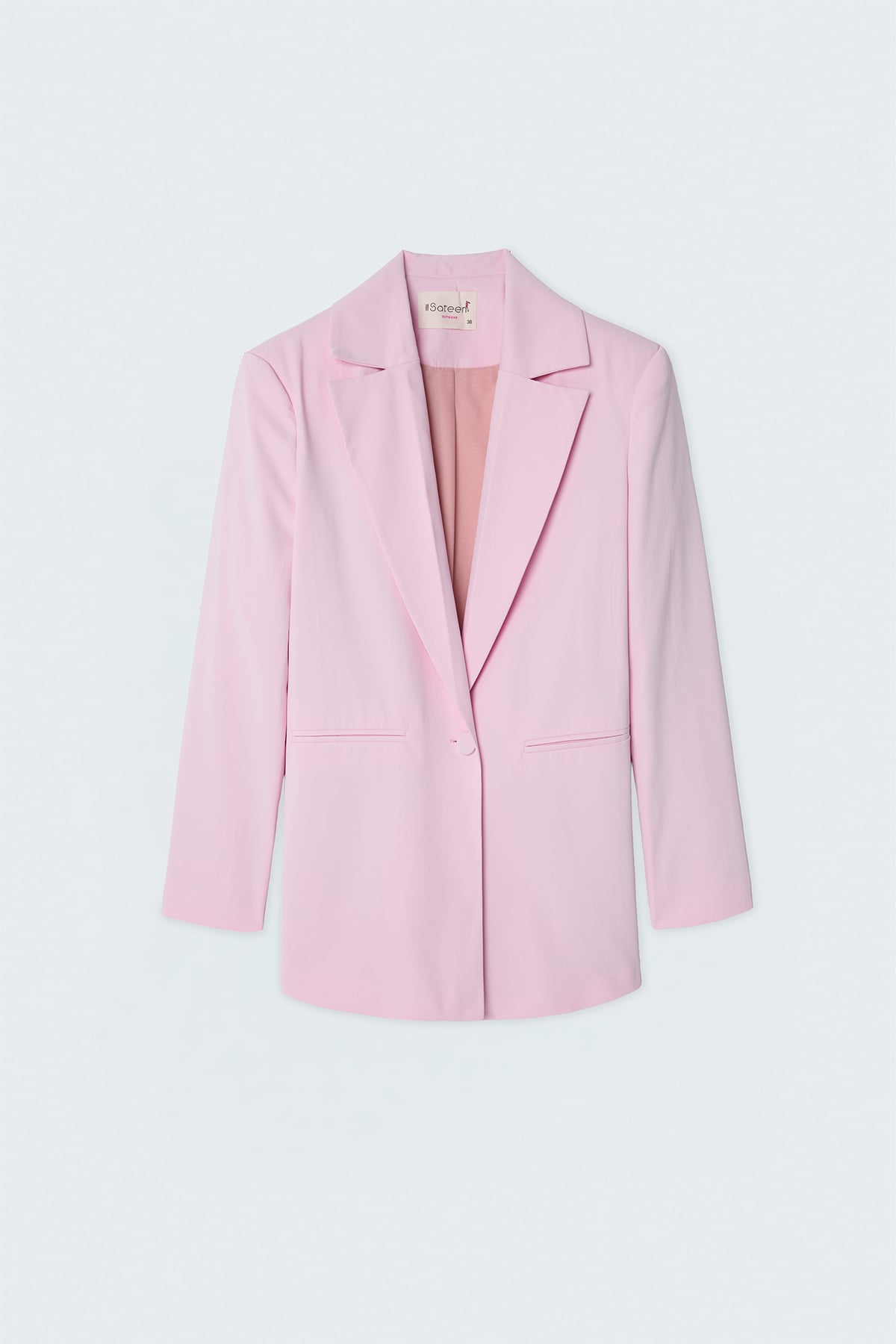 Keten Görünümlü Ceket - Pembe