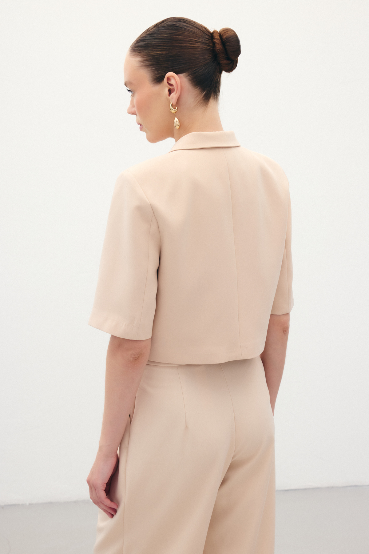 Kısa Kollu Ceket - Bej