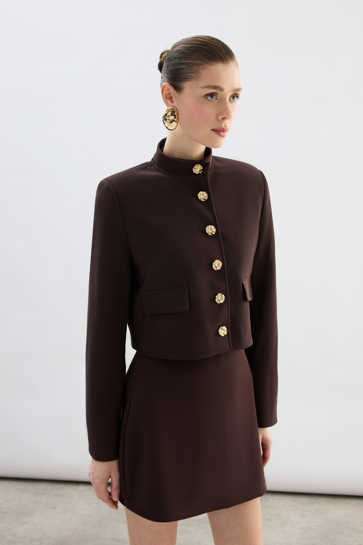 Kısa Şort Etek - Kahve