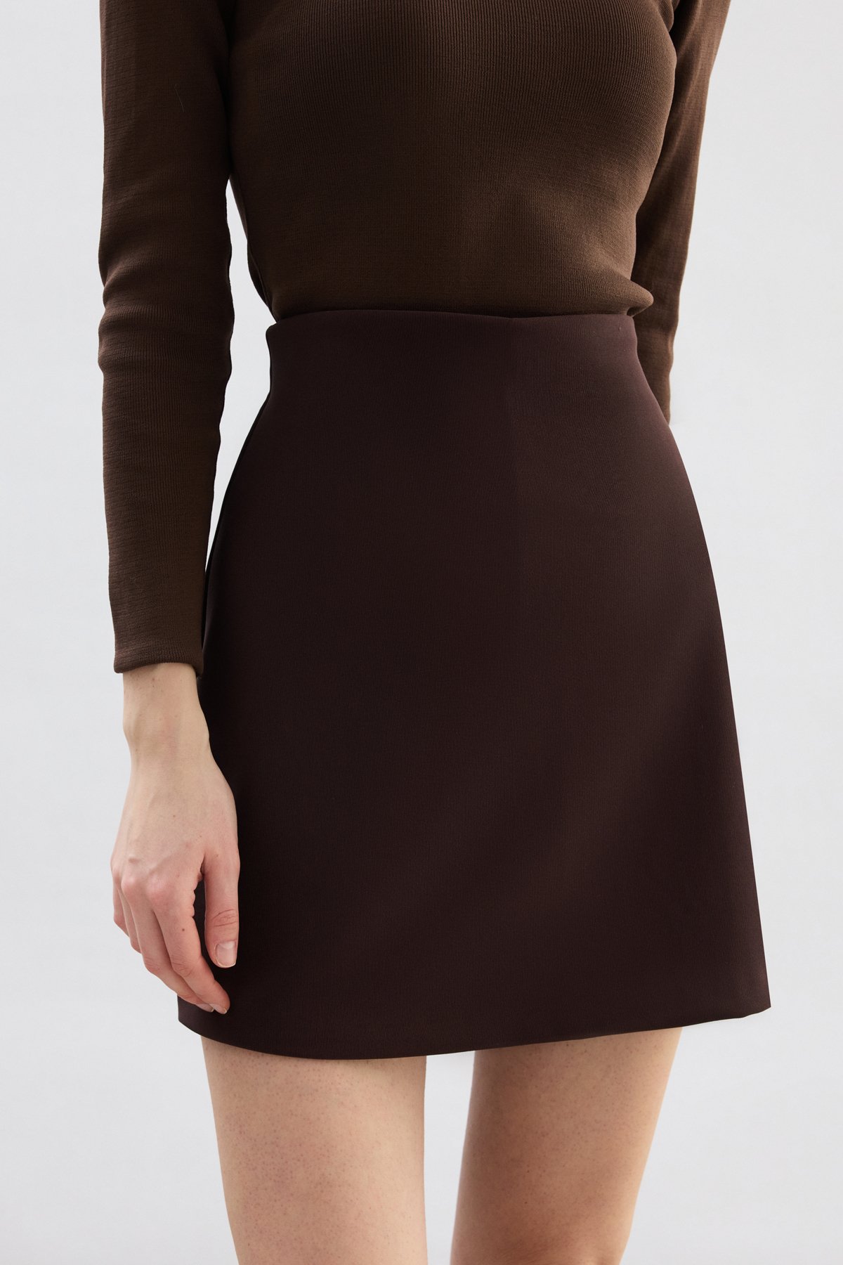 Kısa Şort Etek - Kahve