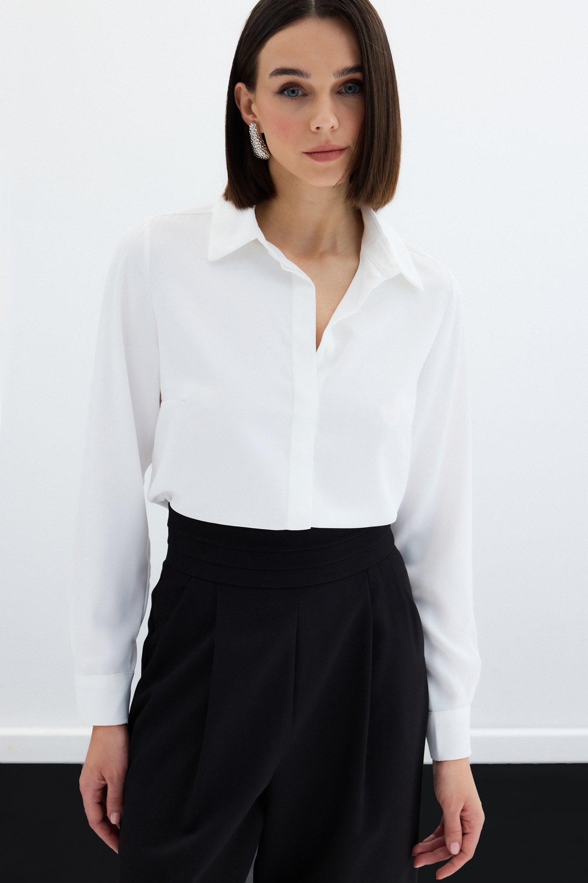 Klasik Düz Gömlek - EKRU