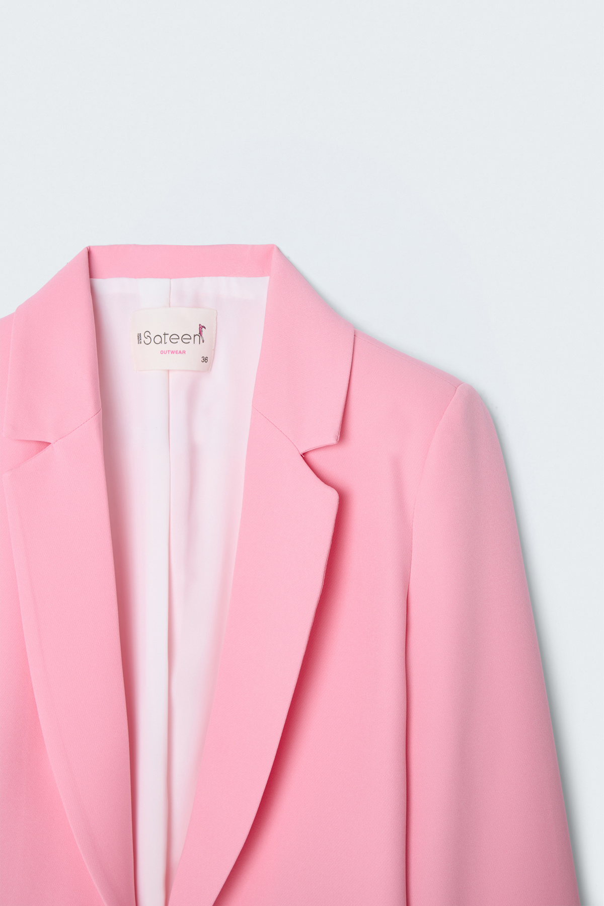 Klasik Yaka Uzun Ceket - Pembe