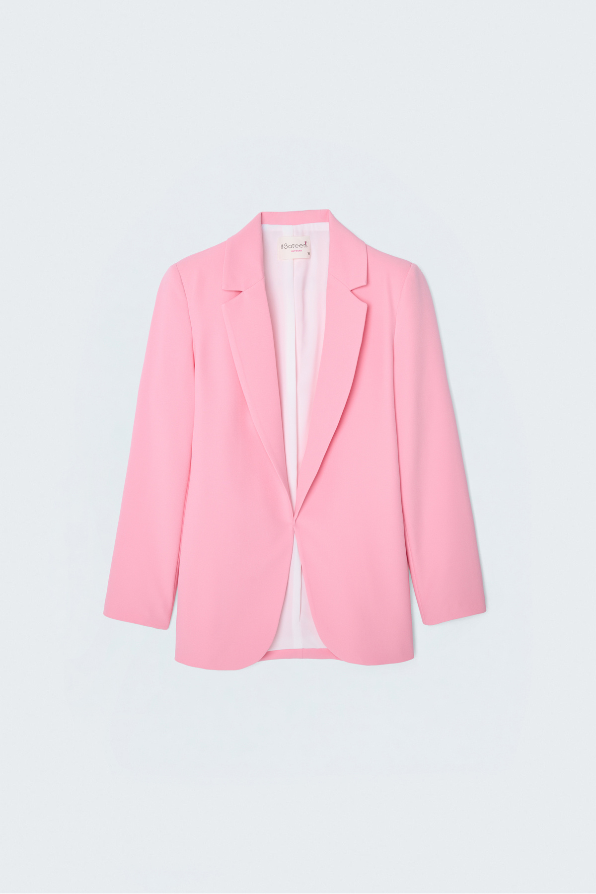 Klasik Yaka Uzun Ceket - Pembe