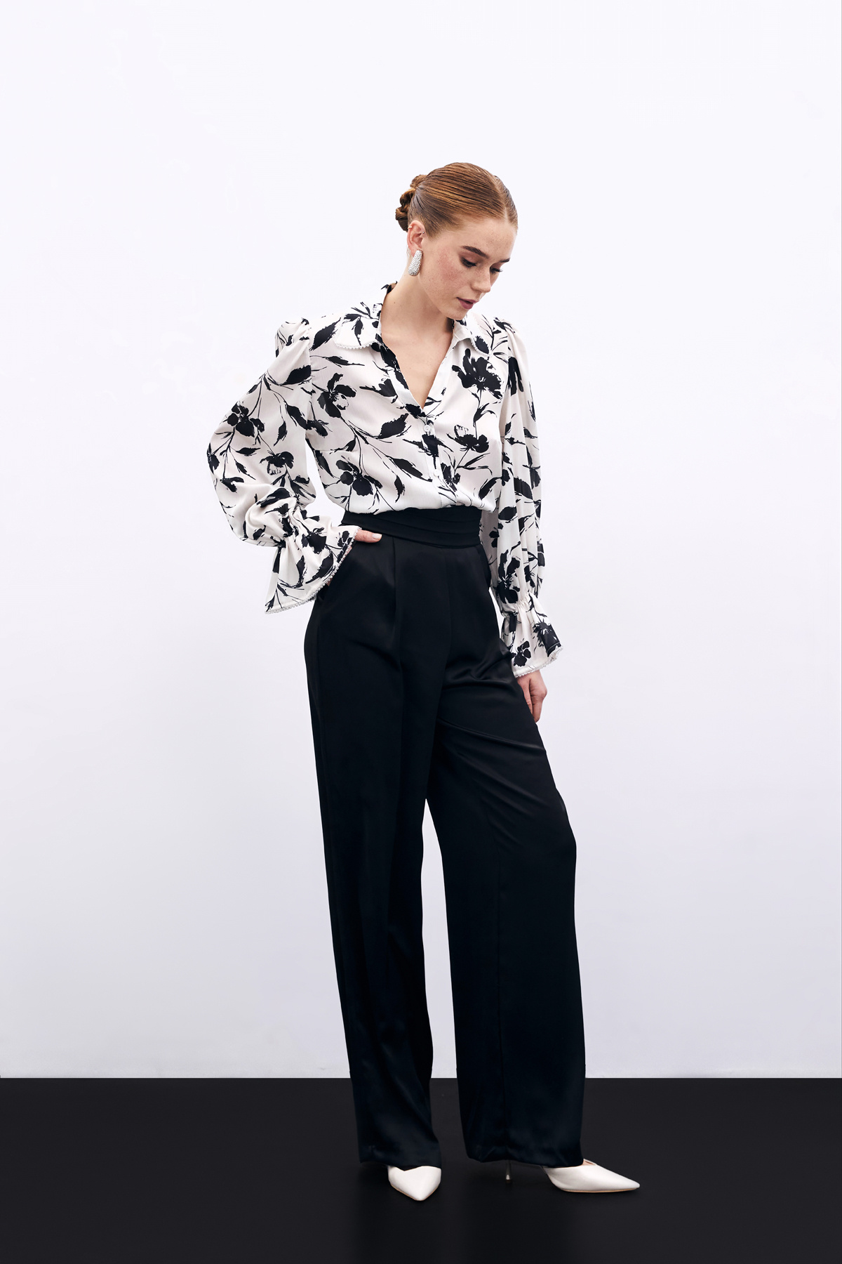 Kol Detaylı Gömlek - Ekru