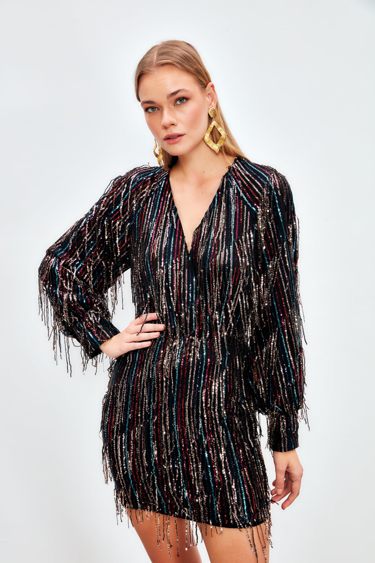 Kruvaze Payetli Bodysuit Bluz - HOLOGRAM