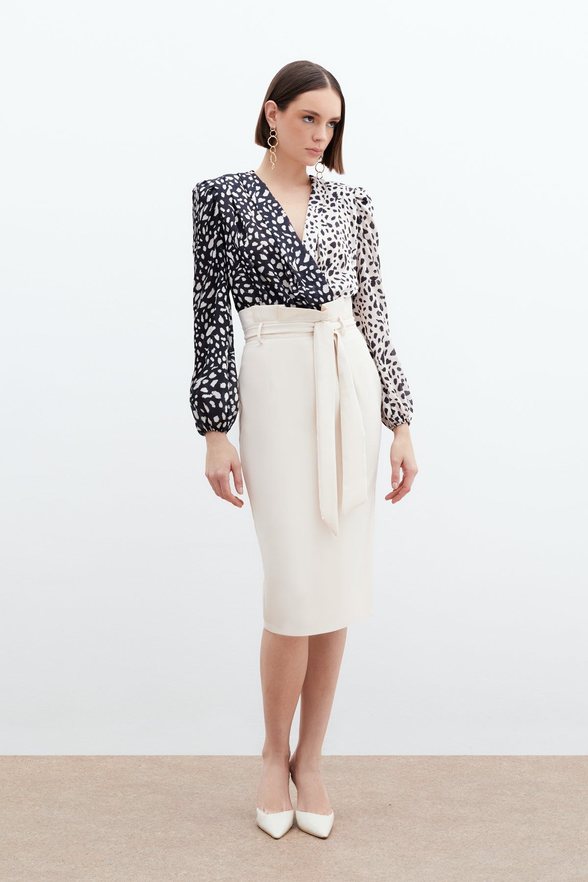 Kuşaklı Kalem Etek - Taş