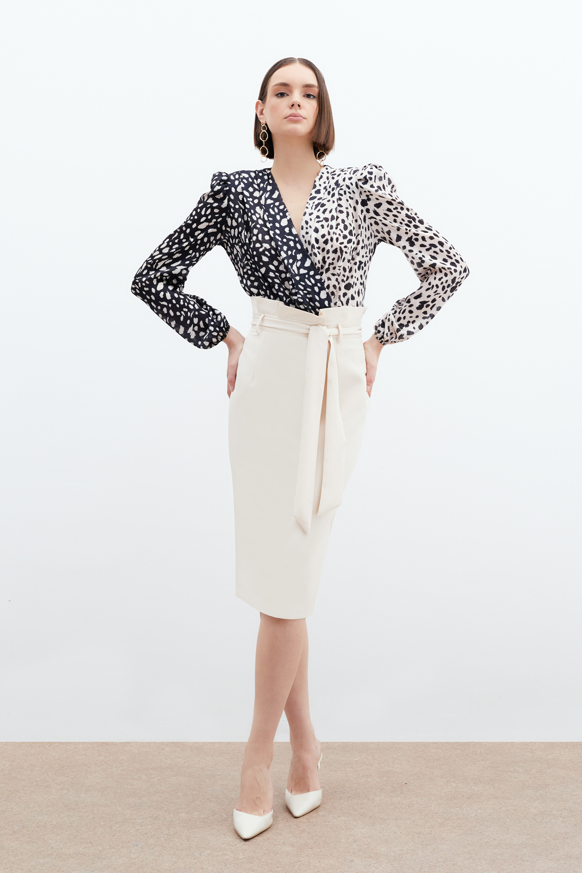 Kuşaklı Kalem Etek - Taş