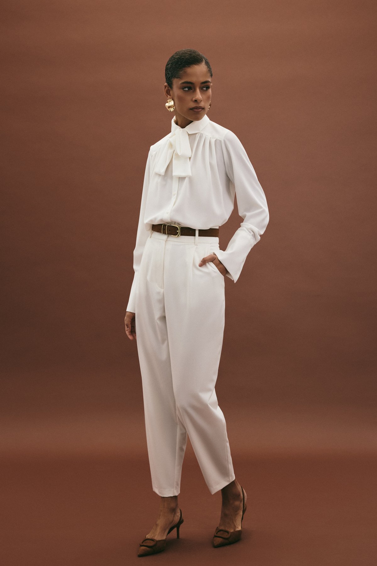 Lena Havuç Pantolon - Ekru