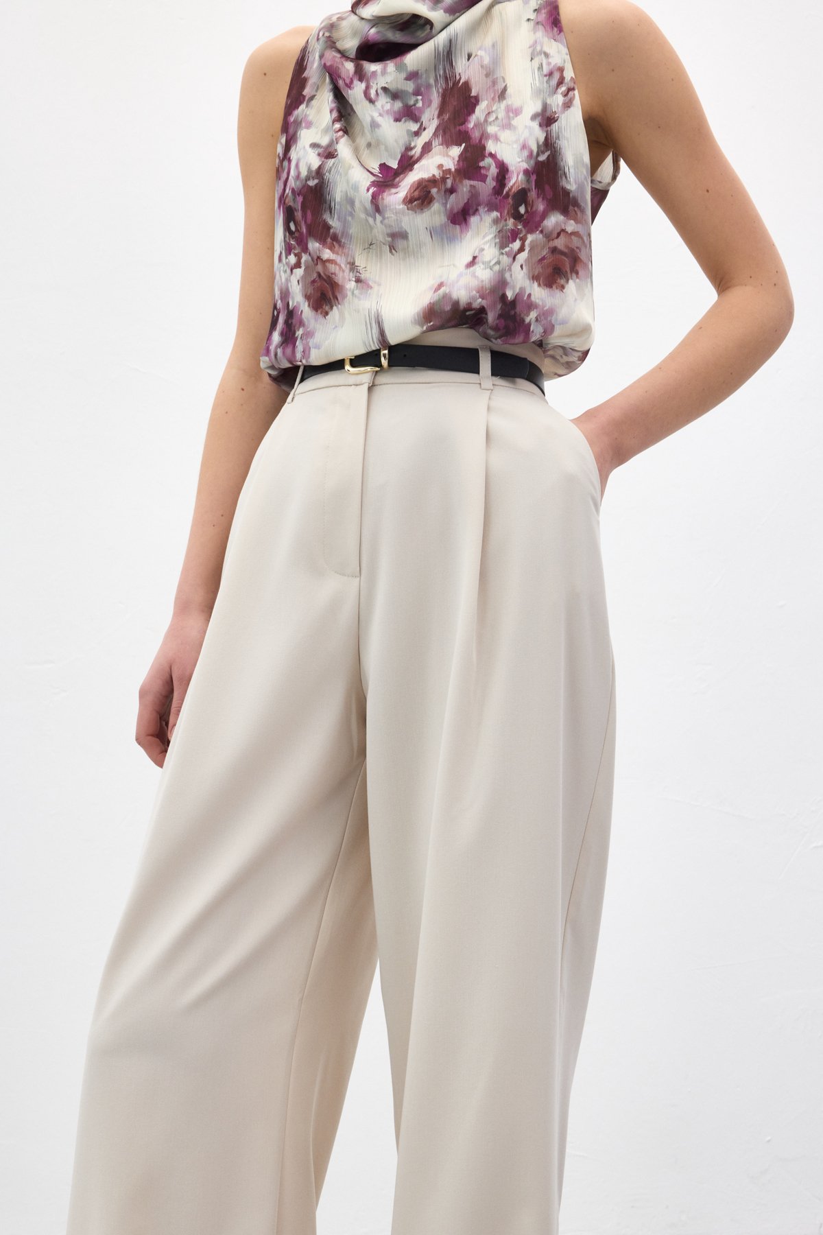 Lena Palazzo Pantolon - Taş