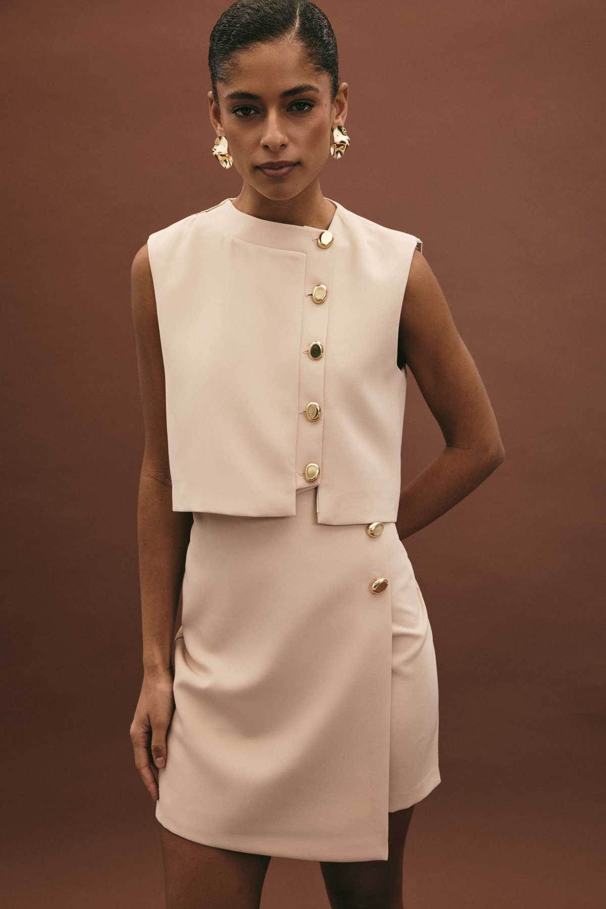 Lucy Mini Etek - Bej