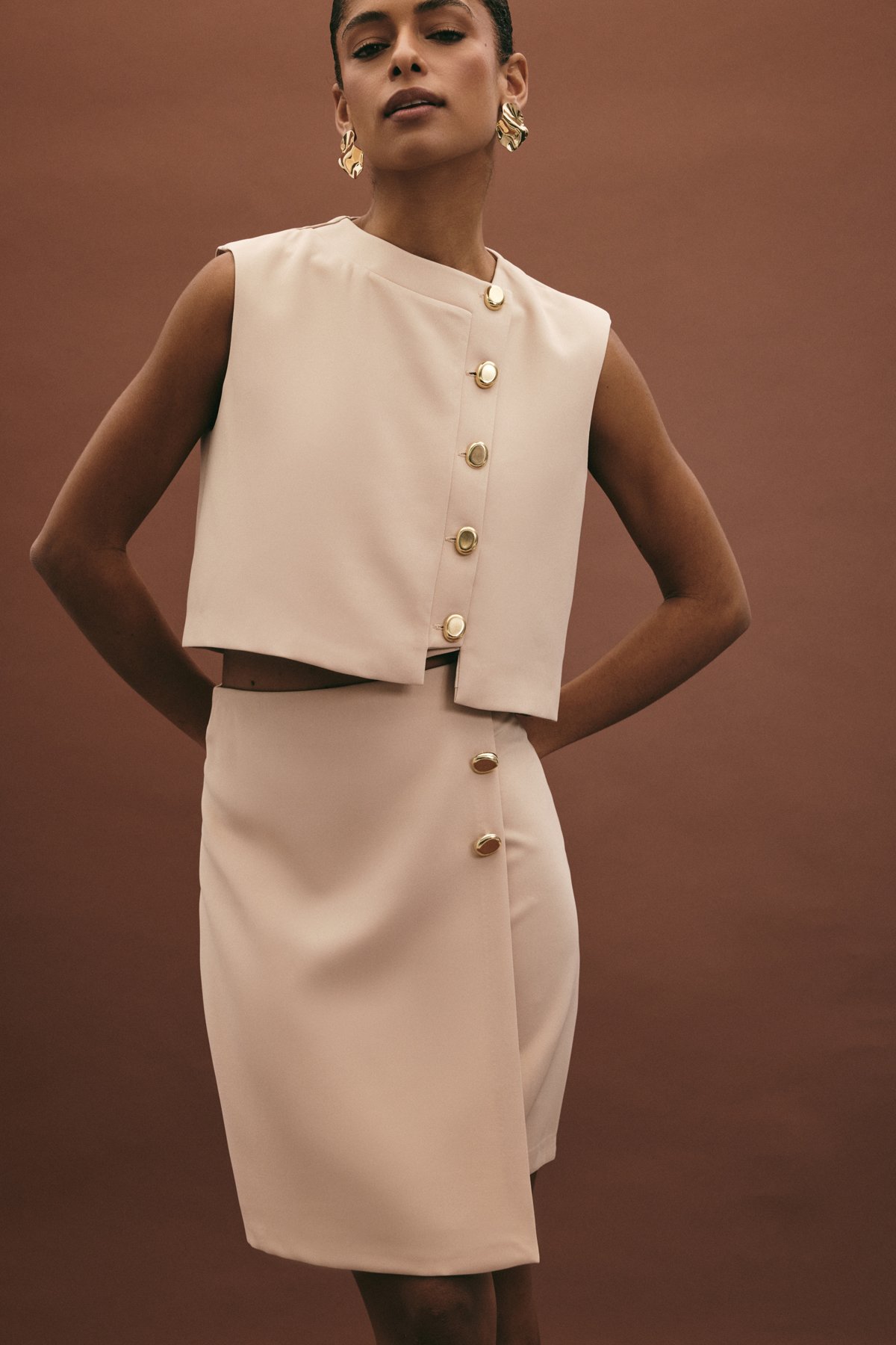 Lucy Mini Etek - Bej