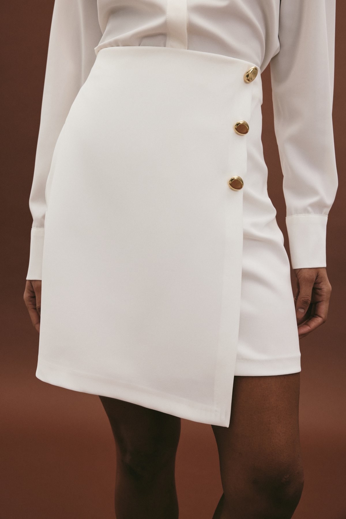 Lucy Mini Etek - Ekru