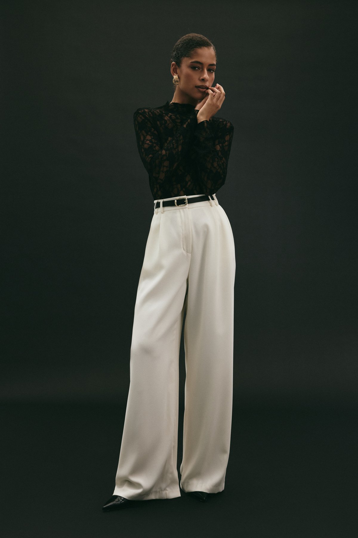 Luna Krep Pantolon - Ekru