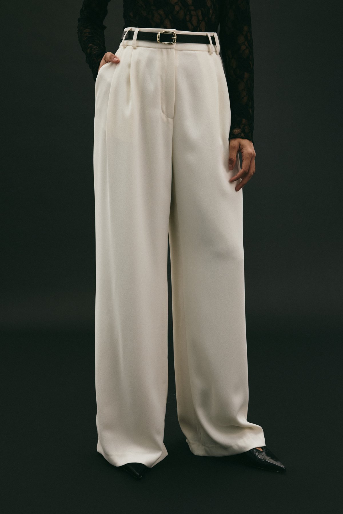 Luna Krep Pantolon - Ekru