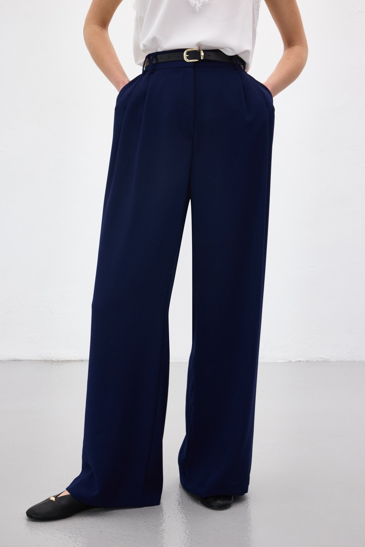 Luna Krep Pantolon - Lacivert