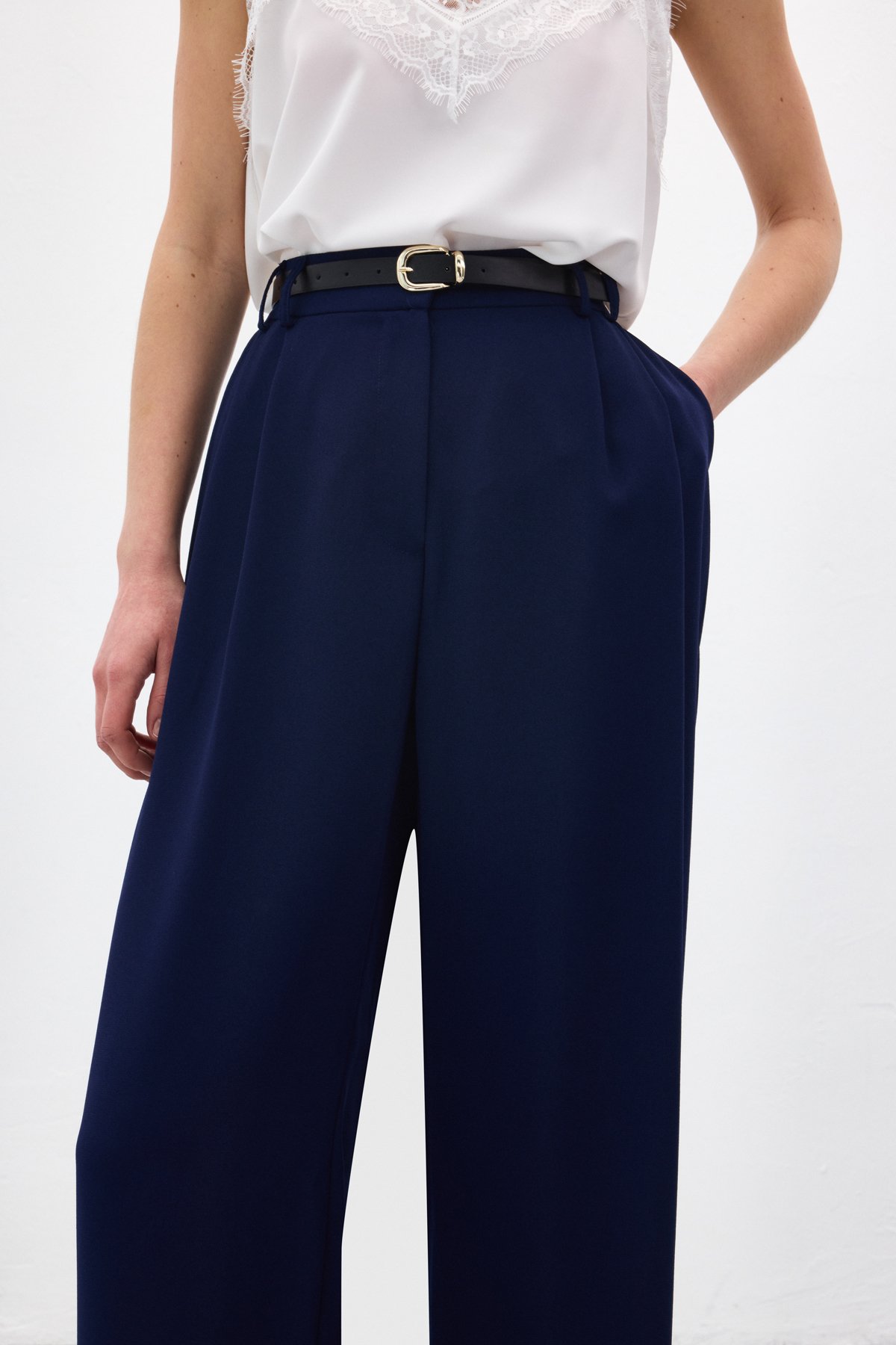 Luna Krep Pantolon - Lacivert