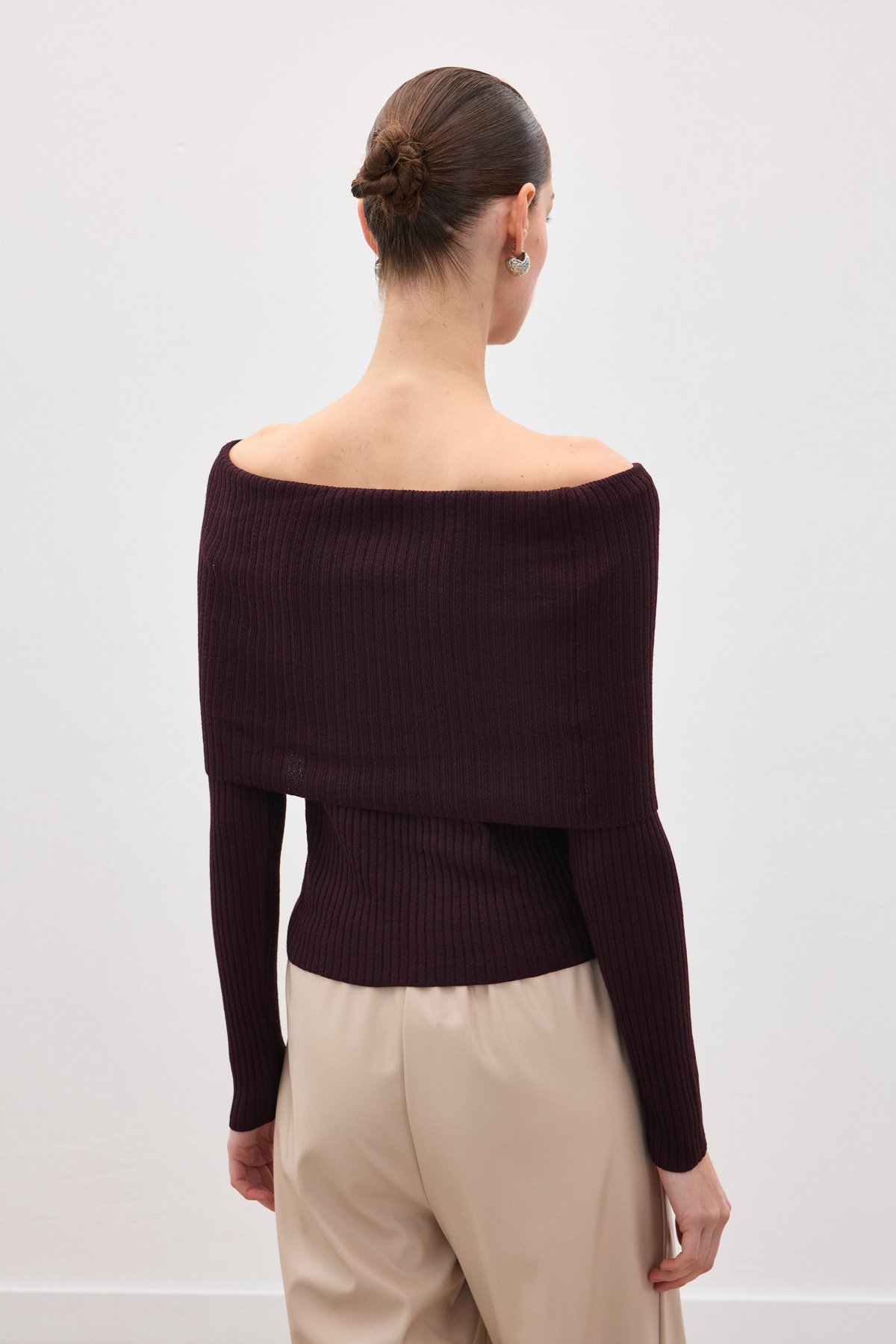 Madonna Yaka Triko - Mürdüm