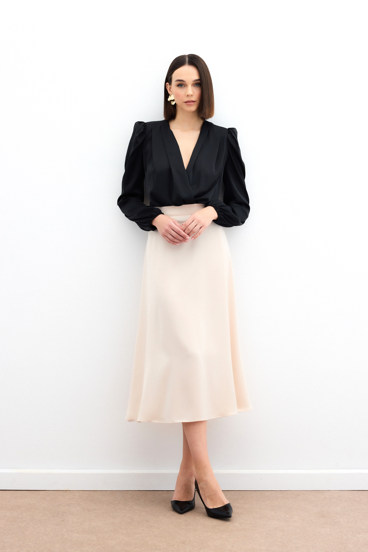 Midi Boy Saten Etek - BEJ