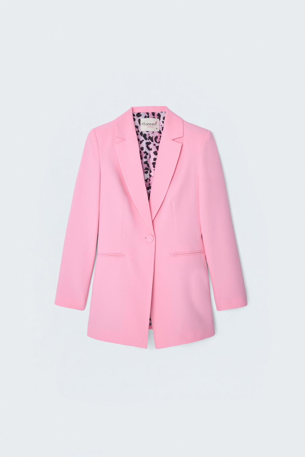 Mono Yaka Klasik Ceket - Açık Pembe