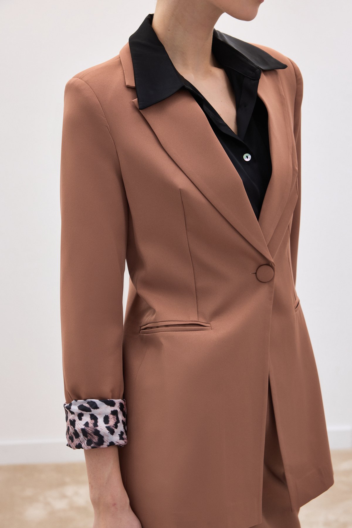 Mono Yaka Klasik Ceket - CAMEL