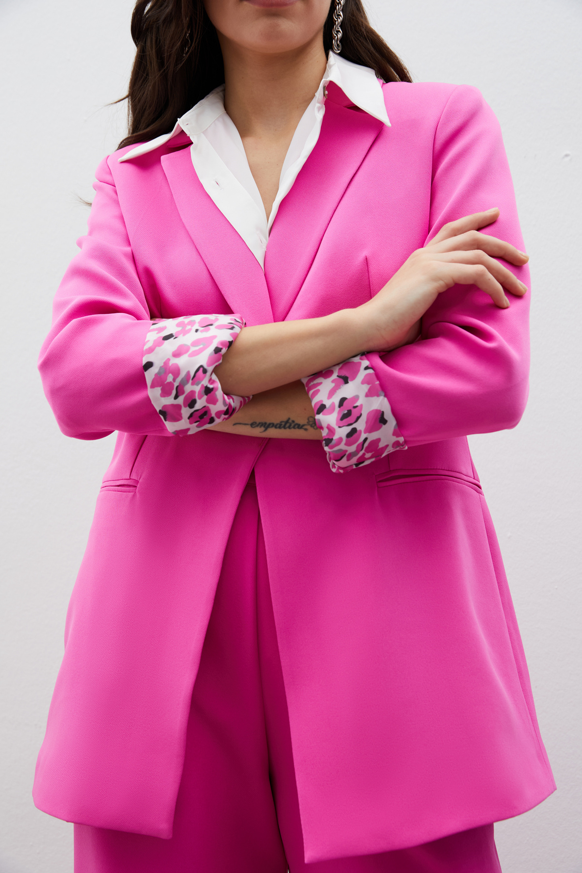 Mono Yaka Klasik Ceket - PEMBE