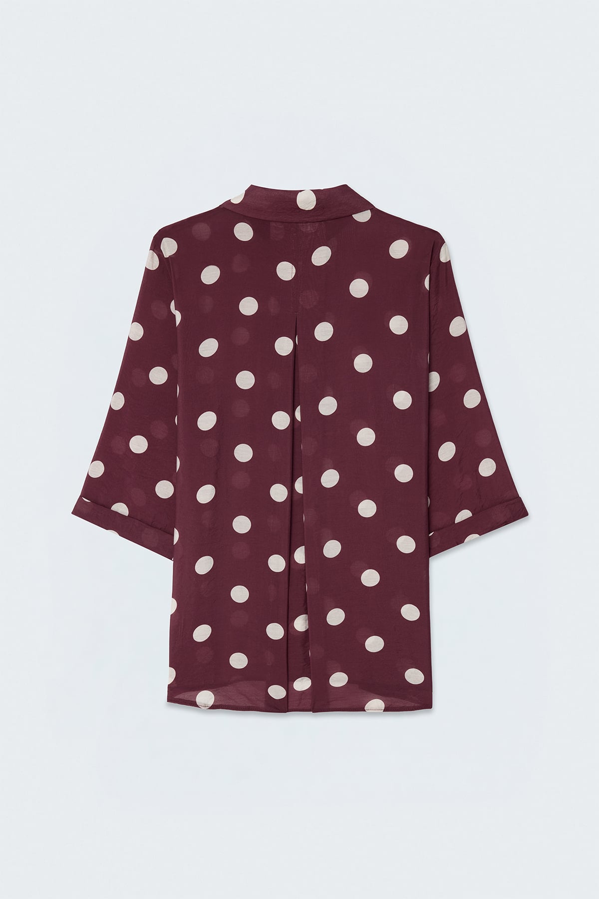 Puantiye Desenli Gömlek - Bordo