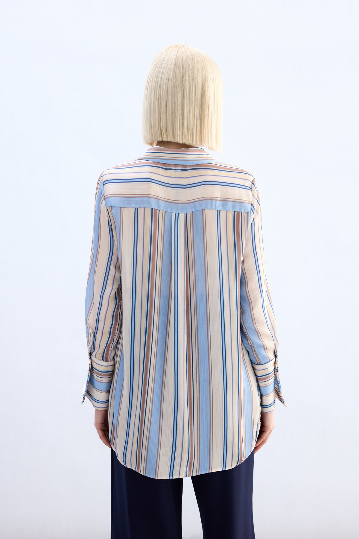 Renkli Çizgili Gömlek - Bebe Mavi