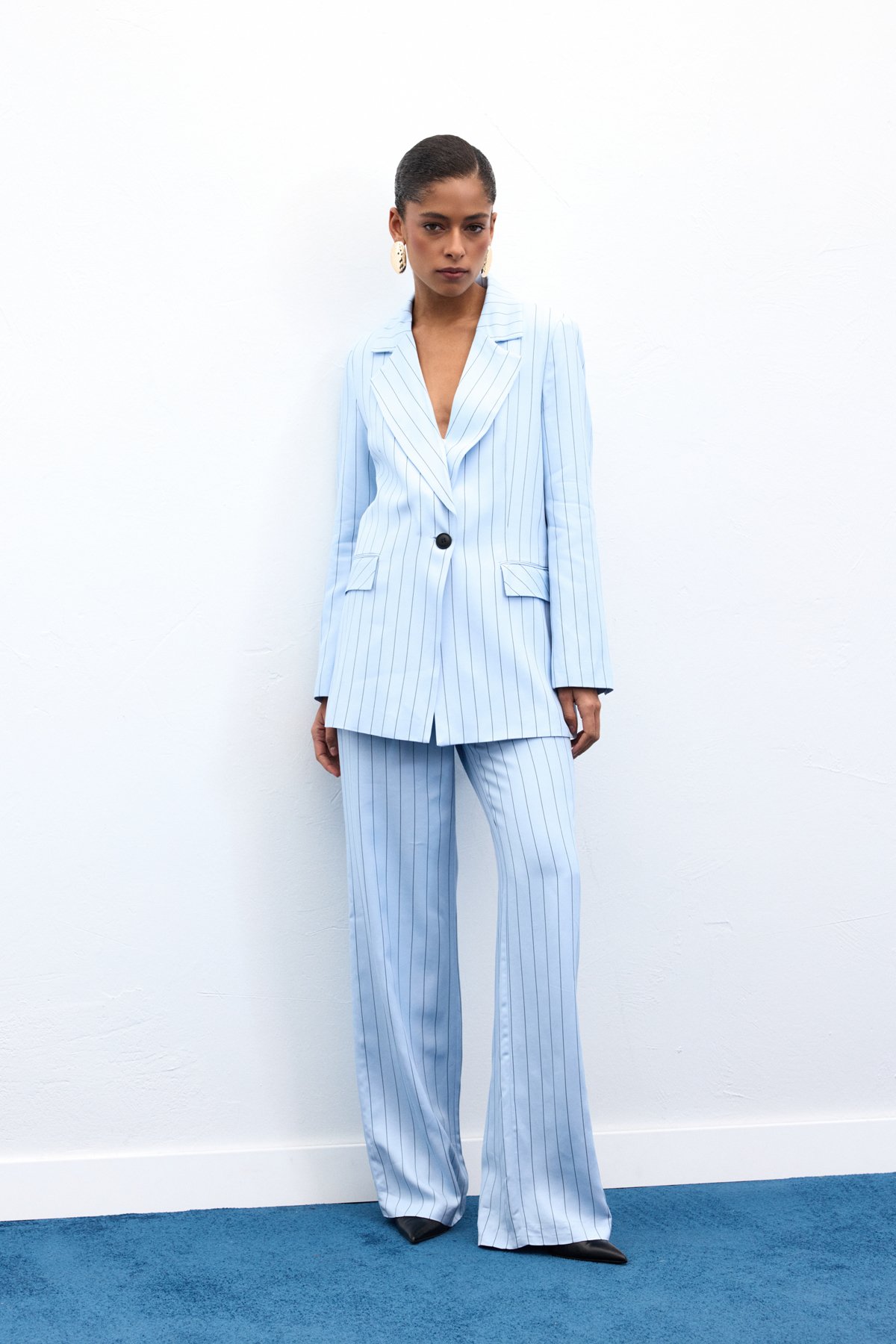 Rina Çizgili Pantolon - Bebe Mavi